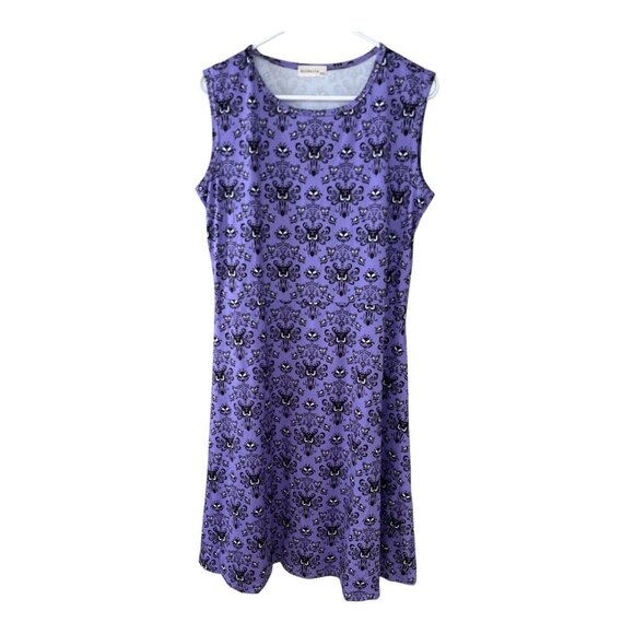 Ruikajia Purple Damask Sleeveless Dress – Haunted Gothic Print – Size XXL - Picture 1 of 4